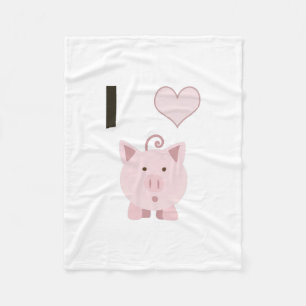 Cute I heart pigs Desgin Fleece Blanket