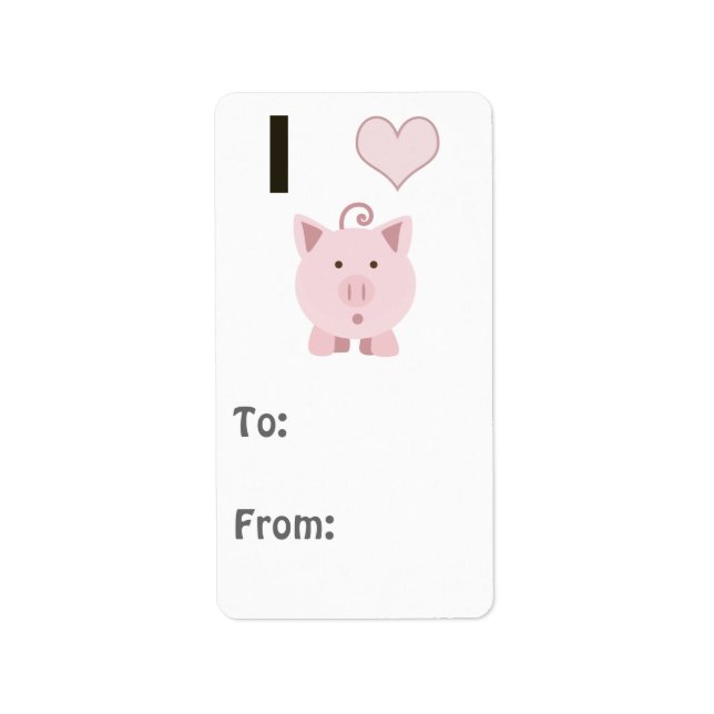 Cute I heart pigs Desgin Label (Front)