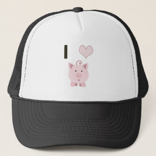 Cute I heart pigs Desgin Trucker Hat