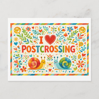 Cute "I Heart Postcrossing" Postcard