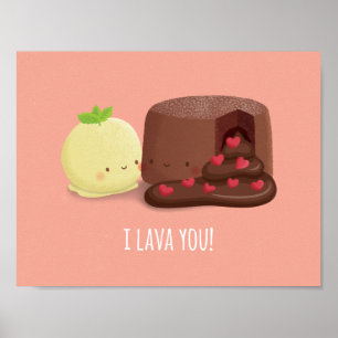 Cute I Lava You Food Puns Couple Room Decor