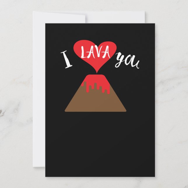 Cute I Lava You Volcano Valentine's Day Invitation (Front)