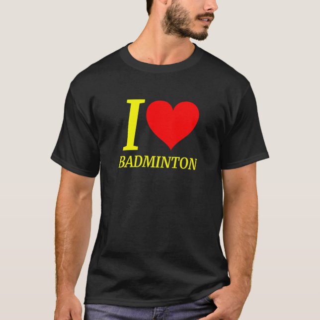 Cute  I Love Badminton Player T-Shirt (Front)