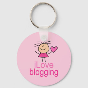 Cute I Love Blogging T-shirt Gift Key Ring