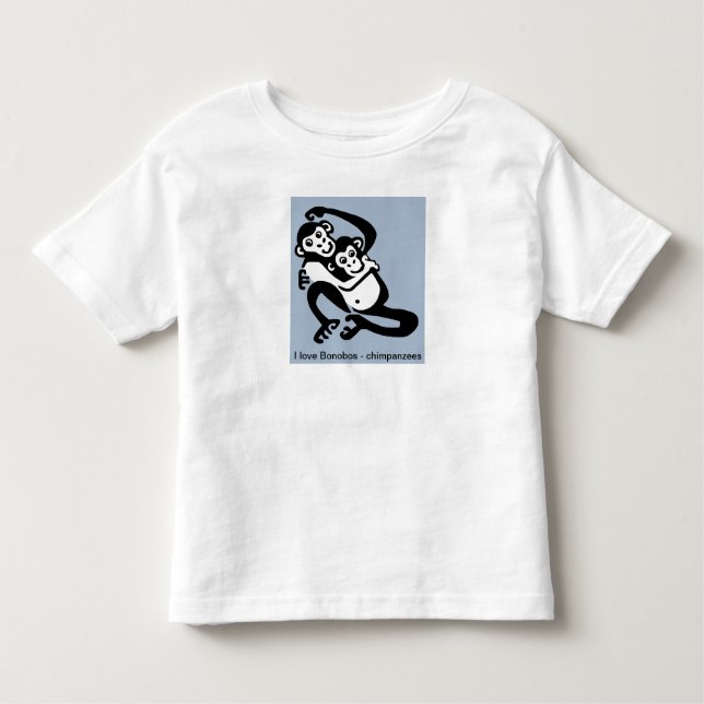 Cute I love BONOBOS - Animal graphic - Toddler T-Shirt (Front)