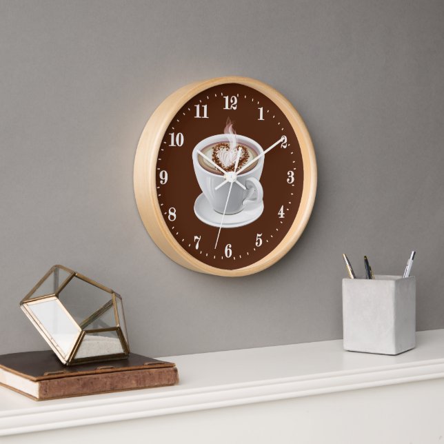 Cute I love coffee bar Clock (Office)
