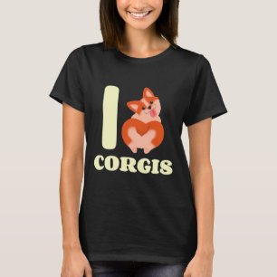 Cute I Love Corgi Heart Butt T-Shirt