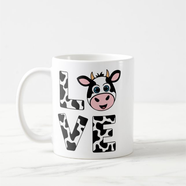 Cute I Love Cows Coffee Mug (Left)