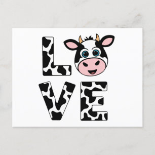Cute I Love Cows Postcard