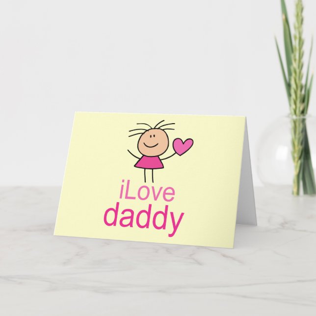 Cute I Love Daddy T-shirt Card (Front)