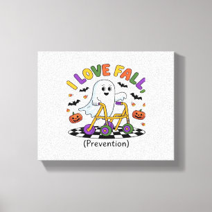 Cute I Love Fall Prevention Physical Therapy Ghost Canvas Print