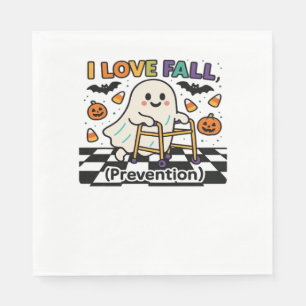 Cute I Love Fall Prevention Physical Therapy Ghost Napkin