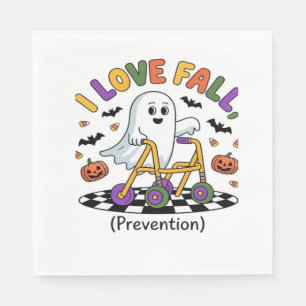 Cute I Love Fall Prevention Physical Therapy Ghost Napkin