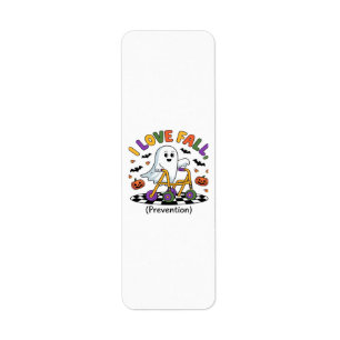 Cute I Love Fall Prevention Physical Therapy Ghost Return Address Label