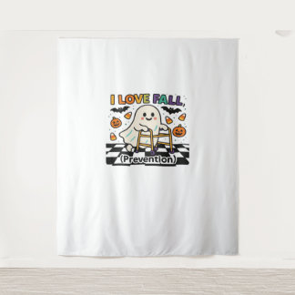 Cute I Love Fall Prevention Physical Therapy Ghost Tapestry