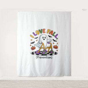 Cute I Love Fall Prevention Physical Therapy Ghost Tapestry