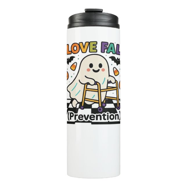 Cute I Love Fall Prevention Physical Therapy Ghost Thermal Tumbler (Front)