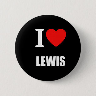 Cute I Love Heart Lewis Parents Wife Husnd Valenti 6 Cm Round Badge