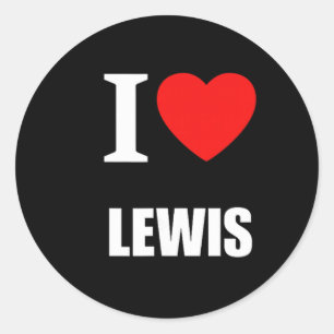 Cute I Love Heart Lewis Parents Wife Husnd Valenti Classic Round Sticker