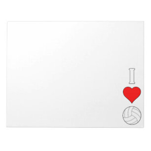 Cute I Love/Heart Volleyball Notepad