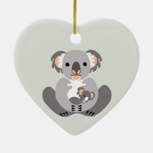 Cute I love Koalas - Animal lover - Green Ceramic Ornament