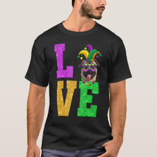 Cute I Love Mardi Gras Pug Dog Puppy Lover Premium T-Shirt