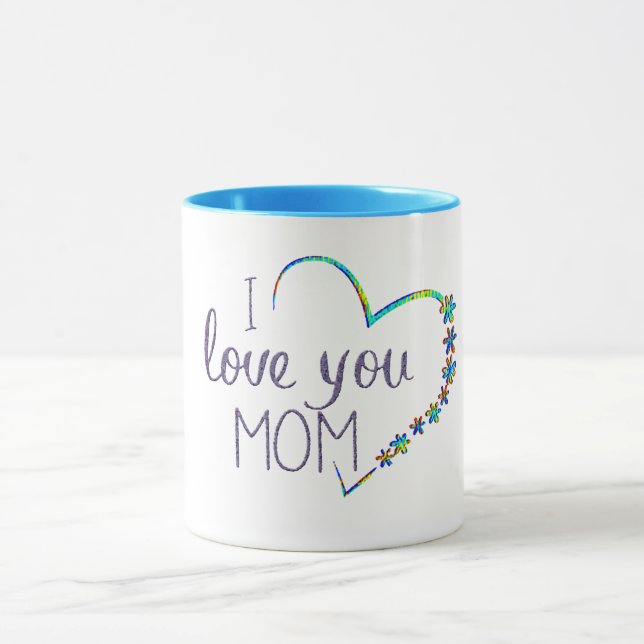 cute i love mum mother's day coffee mug gift (Center)