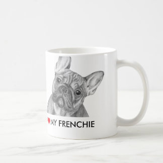 Cute "I love my Frenchie" French Bulldog mug