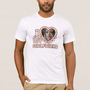 Cute I Love My Girlfriend Custom T-Shirt