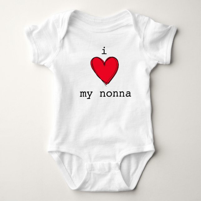 Cute I love my nonna baby crawler Italian grandma Bodysuit (Front)