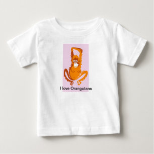 Cute I love ORANGUTANS -Animal graphic Baby T-Shirt