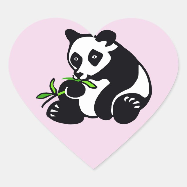 Cute I love PANDAS -Animal lover - Wildlife -Pink Heart Sticker (Front)