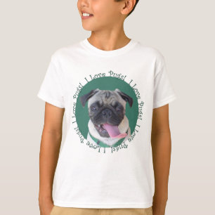 Cute I Love Pugs Dog Design T-Shirt