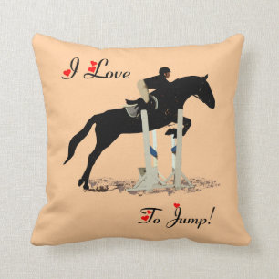Cute I Love To Jump Horse Pillow