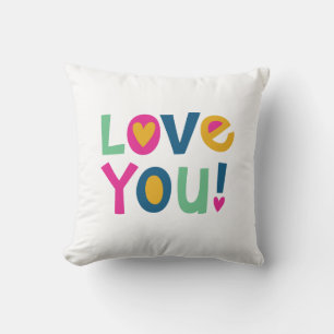 Cute I Love You Kids Valentine Cushion