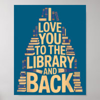 Cute I love you library back funny librarian quote