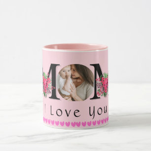 Cute I LOVE YOU MOM Mother's Day Photo Coffee Mug
