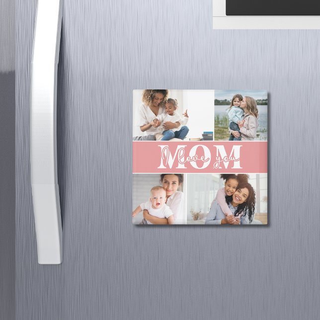 Cute I LOVE YOU MOM Mother's Day Photo Magnet (Creator Uploaded)