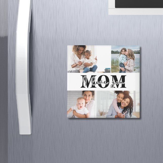 Cute I LOVE YOU MOM Mother's Day Photo Magnet (Creator Uploaded)