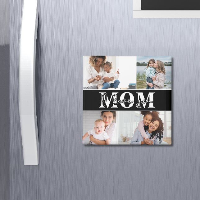 Cute I LOVE YOU MOM Mother's Day Photo Magnet (Creator Uploaded)