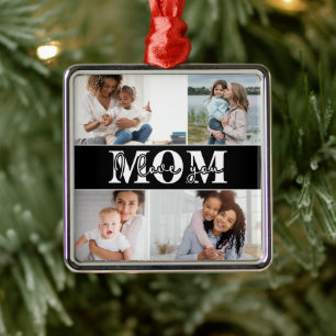 Cute I LOVE YOU MOM Mother's Day Photo Metal Ornament