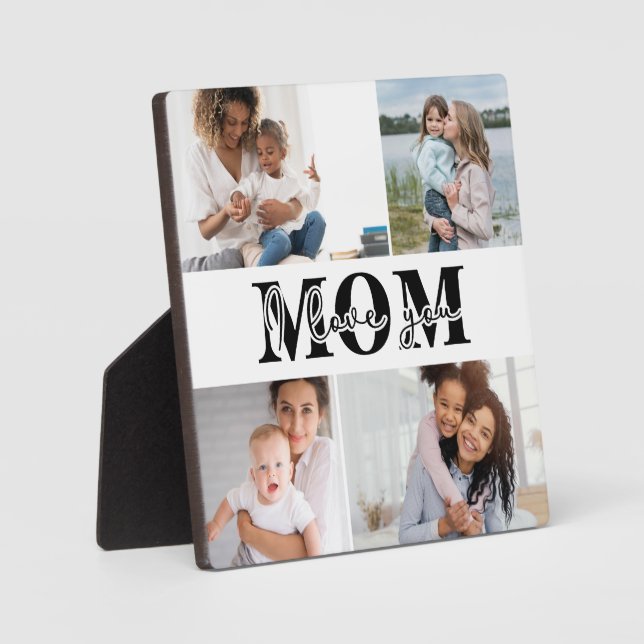 Cute I LOVE YOU MOM Mother's Day Photo Plaque (Front)