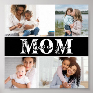 Cute I LOVE YOU MOM Mother's Day Photo Poster