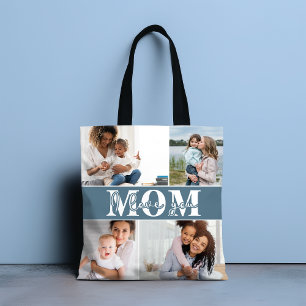 Cute I LOVE YOU MOM Mother's Day Photo Tote Bag