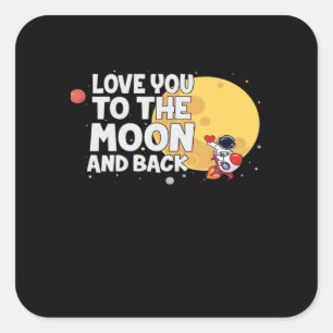 Cute I Love You To The Moon And Back Valentine Lov Square Sticker