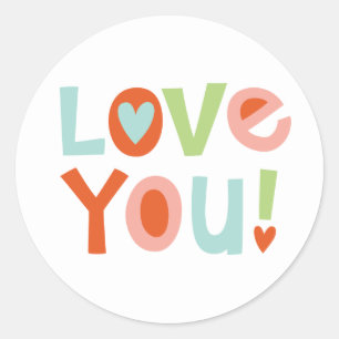 Cute I Love You Valentine Classic Round Sticker