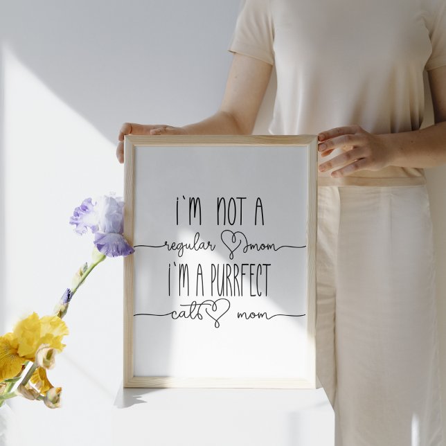 Cute I`m Purrfect Cat Mum Cute Cat Lover Wall Art (Simple sayings for cat mom)
