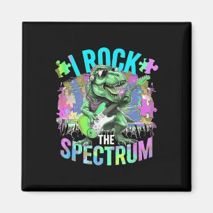 Cute I Rock The Spectrum Autism Dad Peace Love Emp Magnet