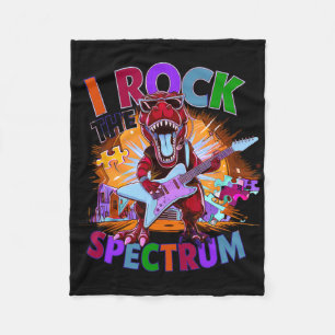 Cute I Rock The Spectrum Autism Mother Motivated A Fleece Blanket