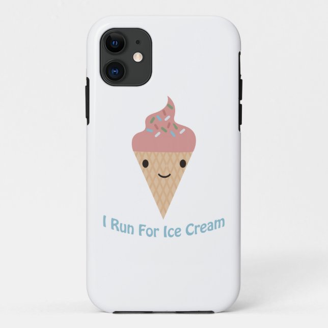 Cute I run for ice cream Case-Mate iPhone Case (Back)